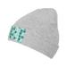 ZICANCN Teal Quatrefoil Square Knit Beanie Hat Winter Cap Soft Warm Classic Hats for Men Women Gray