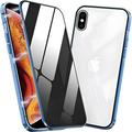 Privacy Magnetic Case for iPhone X/Xs Anti Peep Magnetic Adsorption Privacy Screen Protector Double Sided Tempered Glass Metal Bumper Frame Anti-Peeping Anti-Spy Phone Case Cover for iPhone X/Xs