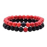 KIHOUT Clearance 2Pcs Natural Stone Chakra Tiger Eye Beads Bracelet Couples Matching Frosted Stone Bracelet for Women Men Girl Boy Best Friend Lovers Healing Friendship Unisex Jewelry Gift