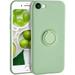 iPhone 8 Case Silicone Yoopake iPhone 7 Cases for Girls Liquid Silicone Case with Ring Stand Holder Support Magnetic Car Mount Soft Slim Protective Phone Cover Case for iPhone 7 8 Forest Green