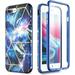 SURITCH Marble iPhone 7 Plus Case/iPhone 8 Plus Case [Built-in Screen Protector] Full-Body Protection Glossy Soft Rugged Bumper Shockproof Cover for iPhone 7 Plus/iPhone 8 Plus 5.5 inch (Space Blue)