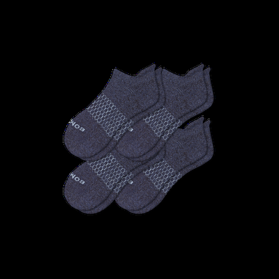 Men's Marl Ankle Sock 4-Pack - Navy - Medium - Bombas