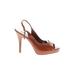 Steve Madden Heels: Slingback Stilleto Boho Chic Brown Print Shoes - Women's Size 9 - Peep Toe