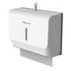 PLUSSEN Paper Towel Dispenser Wall Mounted, ABS Paper Towel Dispenser Commercial for Folding Towels Wall Mounted Bathroom Office Kitchen, No Hole Installation (White-6006)
