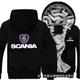 Men's Hoodies Pullover Jumper Jackets for Scania Print Winter Workout Fleece Thermal Sherpa Lined Sweatshirts ull Zip Warm Thick Coats Outerwear -Black||XL