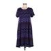 Lularoe Casual Dress - A-Line: Purple Chevron/Herringbone Dresses - Women's Size Medium