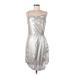 H&M Cocktail Dress - Wrap: Silver Dresses - Women's Size 8