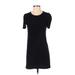 Z Supply Casual Dress - Mini Crew Neck Short sleeves: Black Print Dresses - Women's Size X-Small