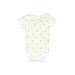 Just One You Made by Carter's Short Sleeve Onesie: Yellow Floral Motif Bottoms - Size Newborn