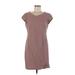 The Limited Casual Dress - Shift Scoop Neck Short sleeves: Brown Dresses - Women's Size Medium