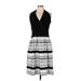 Evan Picone Casual Dress - Party V Neck Sleeveless: Black Print Dresses - Women's Size 10