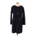 Ann Taylor Casual Dress - Sweater Dress: Blue Dresses - Women's Size 12