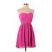 Aqua Casual Dress - Party: Pink Solid Dresses - Women's Size X-Small