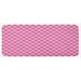 Pink 0.1 x 19 x 47 in Kitchen Mat - East Urban Home Vertical Hexagonal Shapes w/ Dots Inside Tied w/ Lines Geometric Vibrant White Baby Blue Kitchen Mat, | Wayfair