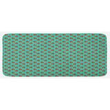 Teal 0.1" x 47" L X 19" W Kitchen Mat - East Urban Home Ladybugs w/ Little Star Motifs Spring Nature Pattern On Blue Background Red Black Kitchen Mat 0.1 x 19.0 x 47.0 in blue/green | Wayfair