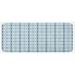 Blue 0.1 x 19 x 47 in Kitchen Mat - East Urban Home Square Patterns w/ Wavy Lines Spring Picnic Inspired Image Slate Sky Almond Green Kitchen Mat, | Wayfair