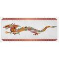 Orange 0.1 x 19 x 47 in Kitchen Mat - East Urban Home Floral Ornamental Dragon Body Silhouette w/ Classic Japanese Wavy Folk Pattern Multicolor Kitchen Mat, | Wayfair