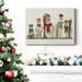 The Holiday Aisle® Llama Family Winter Sports- Premium Gallery Wrapped Canvas - Ready To Hang Metal in Black/Blue/Green | Wayfair