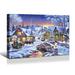 The Holiday Aisle® Framed Canvas Wall Art Decor Chrismas Painting, Chrismas Snowing Town Decoration Painting For Chrismas Gift, Office, Dining Room | Wayfair