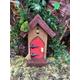 Red rustic fairy door. Hand painted and made from reclaimed wood, fairy garden, pixie, elf door. Garden decoration, fairy garden accessories