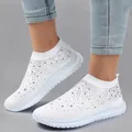 Scarpe donna estate 2023 Sneaker in rete traspirante di cristallo donna comode scarpe basse con