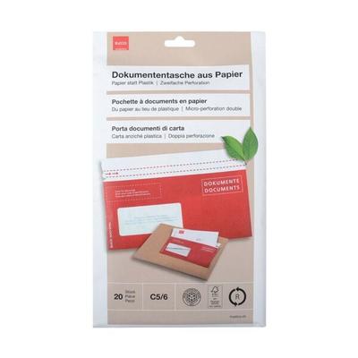 Dokumententasche aus Papier »Quick Vitro« mit Fenster C5/6 mit Haftklebung - 20 rot, ELCO, 23x11.4 cm