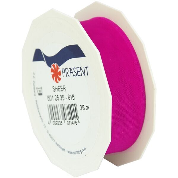 PRÄSENT Organza-Band »Sheer« 25 mm x 25 m rosa, 2.5 cm