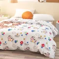 JUSTCHIC Spring Summer 220x240cm King Size Cartoon Printing Polyester Duvet Cover Pink Home Bedding