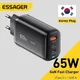 Essager 65W corea Plug USB tipo C caricatore GaN per Laptop PD ricarica rapida per iPhone 14 13 12