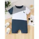Summer Short Sleeves Cool and Comfortable Holiday Jumpsuit Suitable for Boys 1-2 Years Old Jumpsuit