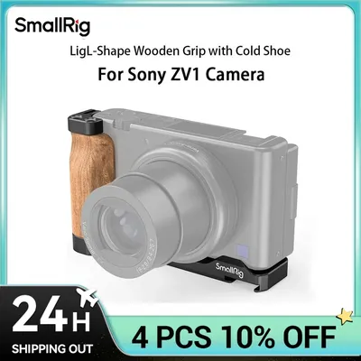 SmallRig for ZV1 Camera Vlog Rig L-Shape Wooden Grip with Cold Shoe for Sony ZV1 Camera Vlogging Accessories 2936