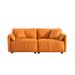 Living Room Wrinkled Fabric Sofa Deep Seat Loveseat with Pillow Top Arms and Pillows, Large Upholstered Recliner Couch