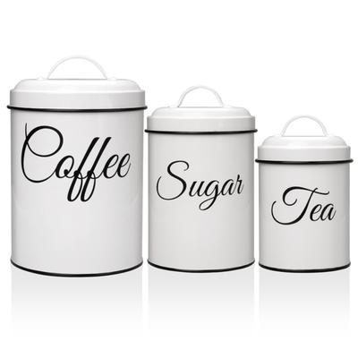 3-Piece Coffee Tea Sugar Containers with Lids for Countertop