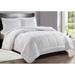 Home Essentials by Decor&More Full/Queen Size Reversible Down Alternative Embossed Stripe Comforter (86" x 86") - White