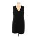Gap Casual Dress - Shift Plunge Sleeveless: Black Print Dresses - Women's Size Medium