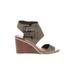 Dolce Vita Wedges: Gray Print Shoes - Women's Size 7 - Open Toe