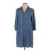 Kenneth Cole REACTION Casual Dress - Shirtdress: Blue Dresses - Women's Size 10