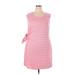 Talbots Casual Dress - Shift Scoop Neck Sleeveless: Pink Print Dresses - Women's Size 2X