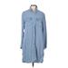 Gap Casual Dress - Shift Collared 3/4 sleeves: Blue Print Dresses - Women's Size Medium