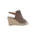 Seychelles Wedges: Tan Print Shoes - Women's Size 10 - Open Toe