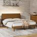 3-pcs Set Queen Bed w/ 1 Nightstands, 1 Dresser, Led Lights, USB