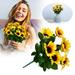 Hxoliqit Artificial Sunflowers Bouquet With Leaves Silk Sunflowers Bouquet For Home Office Parties And Wedding Decoration Artificial Flowers Artificial Plants & Flowers Home Decor