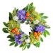 piaybook Artificial Wreaths Orange Wreaths For Front Door 13.78 Door Wreath Outside Artificial Hydrangea Wreaths For All Seasons Indoors Home Farmhouse Window Wedding White