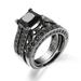 Taylongift Christmas Black X Friday 2-in-1 Womens Vintage Black Engagement Wedding Band Set