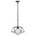 Lalia Home 1 Light 16in. Modern Metal Wire Paragon Hanging Ceiling Pendant Fixture Black