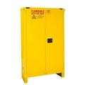 16 Gauge Welded Flammable Self Closing Doors Safety Cabinet with Legs & 2 Shelves Yellow - 12 gal