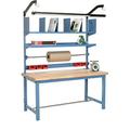 Packaging Workbench Maple Butcher Block Safety Edge with Riser Kit - 60 x 30 in.