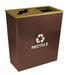 Metro Collection Recycling Receptacle Double Stream Steel 36 gal Brown