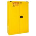 16 Gauge Welded Flammable Self Closing Doors Safety Cabinet with 2 Shelves Yellow - 45 gal