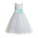 Ekidsbridal Ivory Floral Lace Heart Cutout Formal Flower Girl Dress Pretty Princess Wedding Tulle Mini Bridal Gown 172T 10